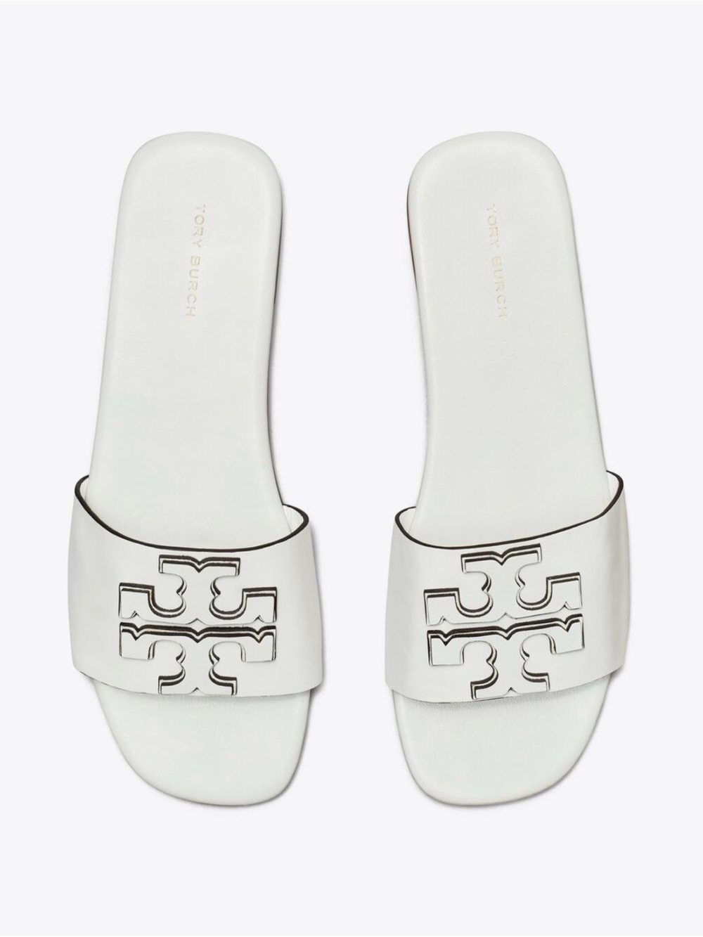 Tory Burch Ines Flat Slide Sandals in gardenia Sz 9.5